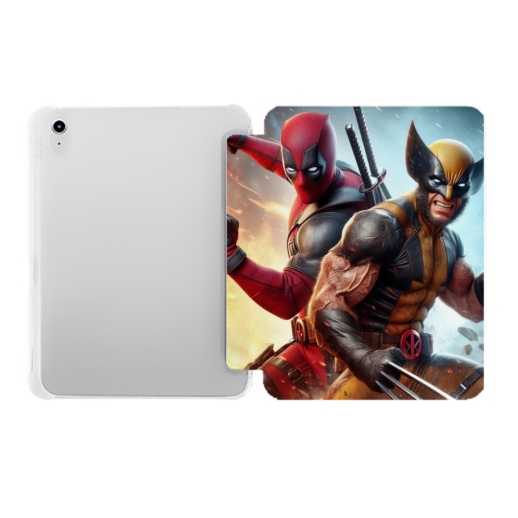 （画像用） Deadpool デッドプール IPad ケース ペン収納付き 三つ折りスタンド PUレザー×シリコン 対応機種9.5/10.5/10.9インチ